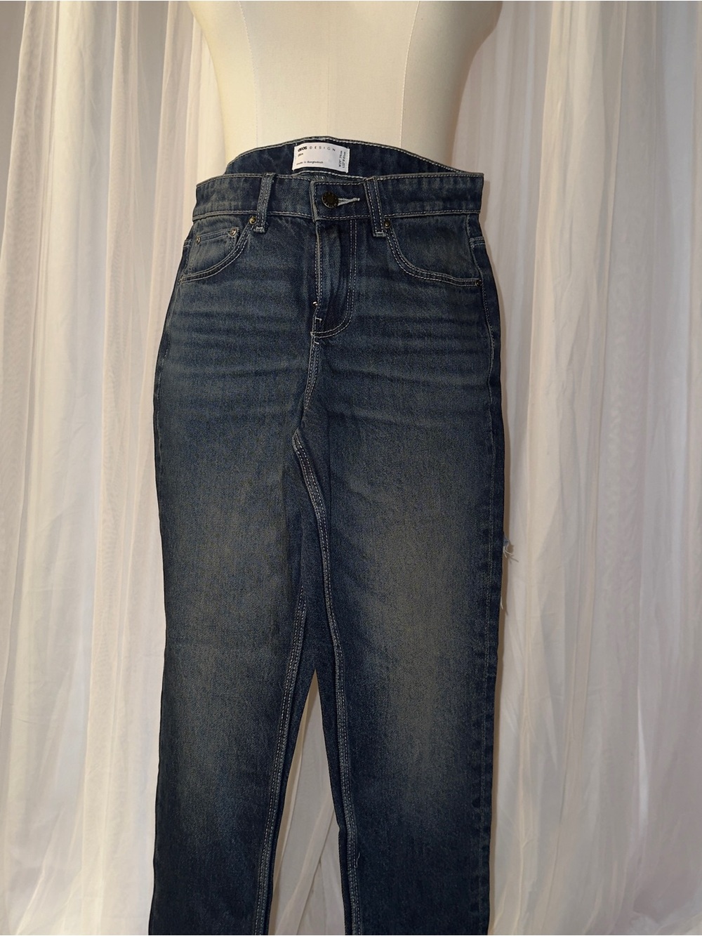 ASOS Women's Straight Leg Jeans - Dark Blue